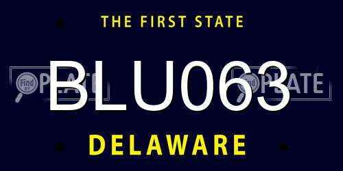 BLU063 Delaware License Plate