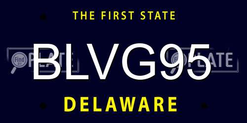 BLVG95 Delaware License Plate