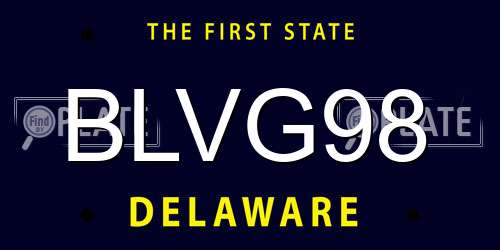 BLVG98 Delaware License Plate