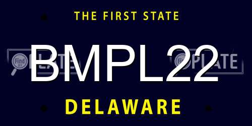 BMPL22 Delaware License Plate