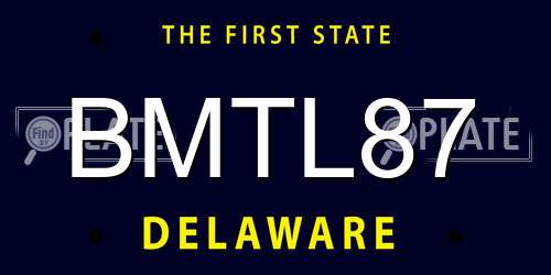 BMTL87 Delaware License Plate