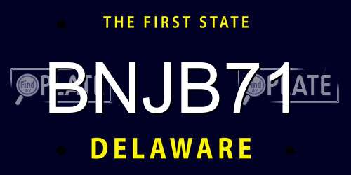 BNJB71 Delaware License Plate