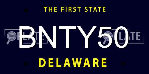 BNTY50 Delaware License Plate