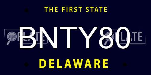 BNTY80 Delaware License Plate