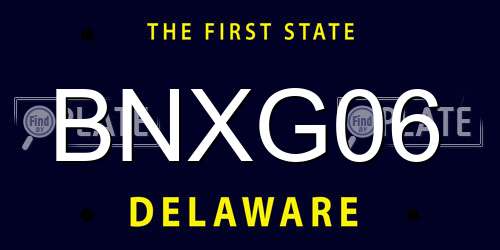 BNXG06 Delaware License Plate