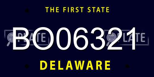 BO06321 Delaware License Plate