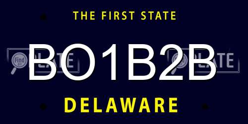 BO1B2B Delaware License Plate