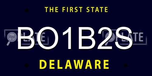 BO1B2S Delaware License Plate