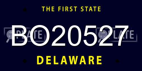 BO20527 Delaware License Plate