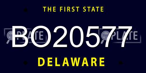 BO20577 Delaware License Plate