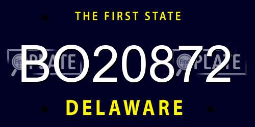 BO20872 Delaware License Plate