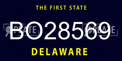 BO28569 Delaware License Plate