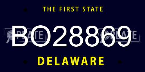 BO28869 Delaware License Plate