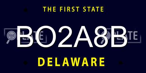 BO2A8B Delaware License Plate