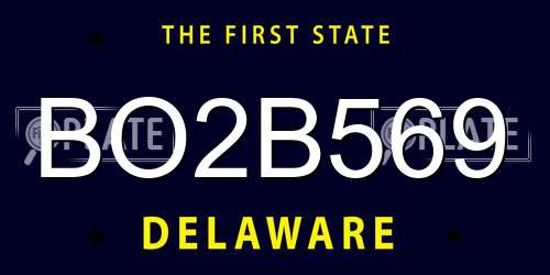 BO2B569 Delaware License Plate