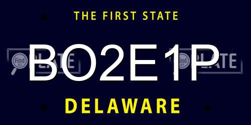 BO2E1P Delaware License Plate