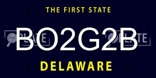 BO2G2B Delaware License Plate