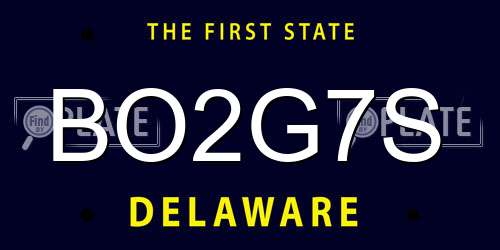 BO2G7S Delaware License Plate