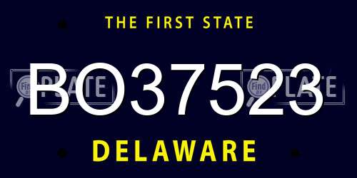 BO37523 Delaware License Plate