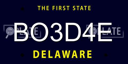BO3D4E Delaware License Plate