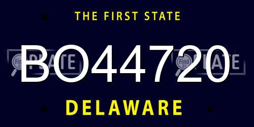 BO44720 Delaware License Plate