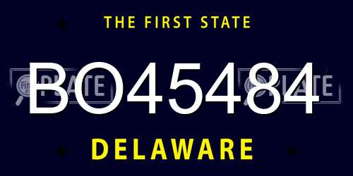 BO45484 Delaware License Plate