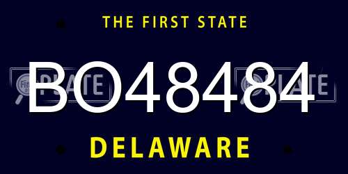 BO48484 Delaware License Plate