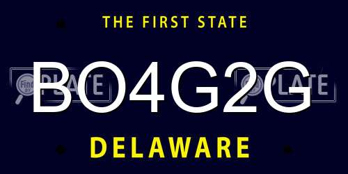 BO4G2G Delaware License Plate