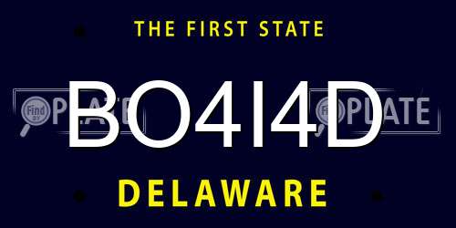 BO4I4D Delaware License Plate