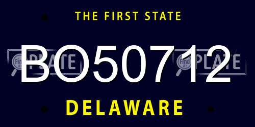 BO50712 Delaware License Plate