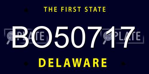 BO50717 Delaware License Plate