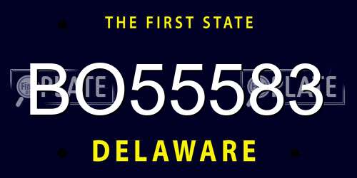 BO55583 Delaware License Plate