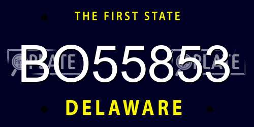 BO55853 Delaware License Plate