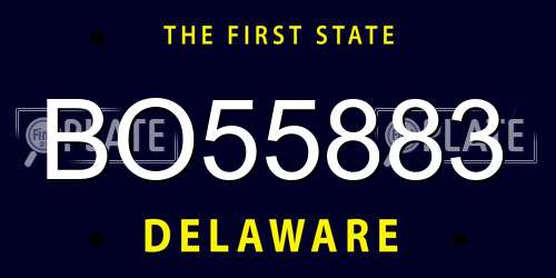 BO55883 Delaware License Plate