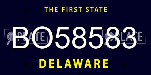 BO58583 Delaware License Plate