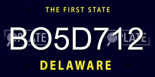 BO5D712 Delaware License Plate