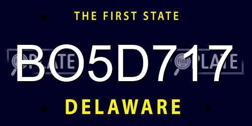 BO5D717 Delaware License Plate