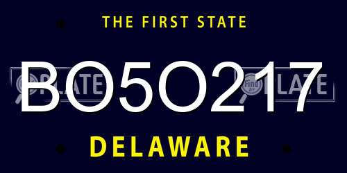 BO5O217 Delaware License Plate