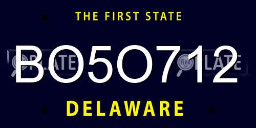 BO5O712 Delaware License Plate