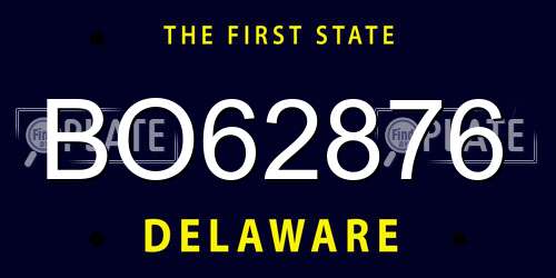 BO62876 Delaware License Plate