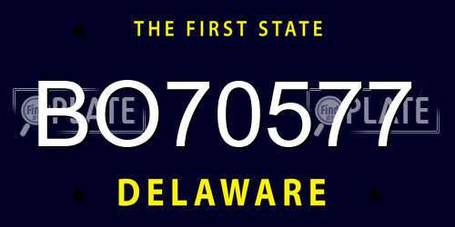 BO70577 Delaware License Plate