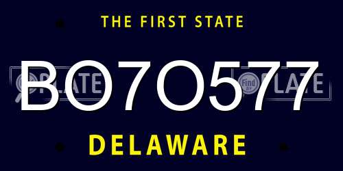 BO7O577 Delaware License Plate