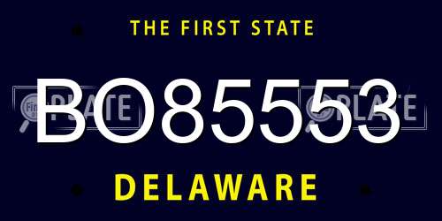 BO85553 Delaware License Plate
