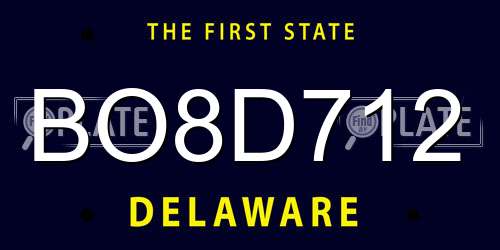 BO8D712 Delaware License Plate