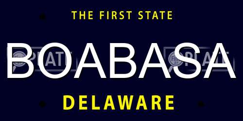BOABASA Delaware License Plate