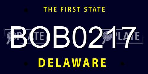 BOB0217 Delaware License Plate