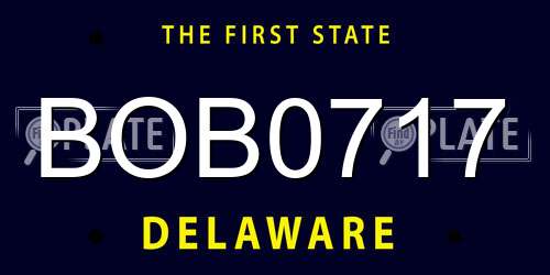 BOB0717 Delaware License Plate