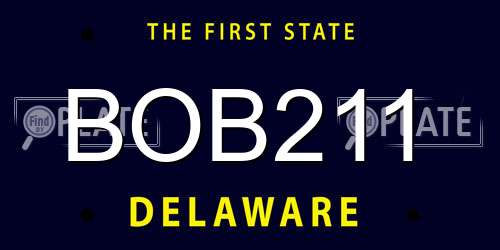 BOB211 Delaware License Plate