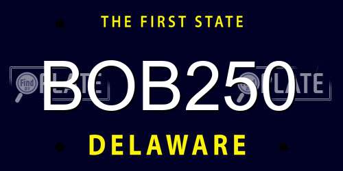 BOB250 Delaware License Plate