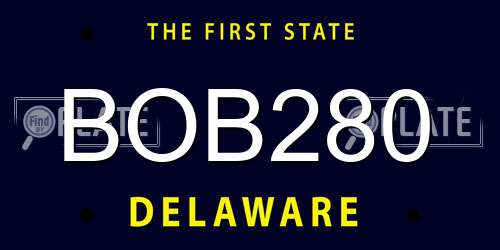 BOB280 Delaware License Plate